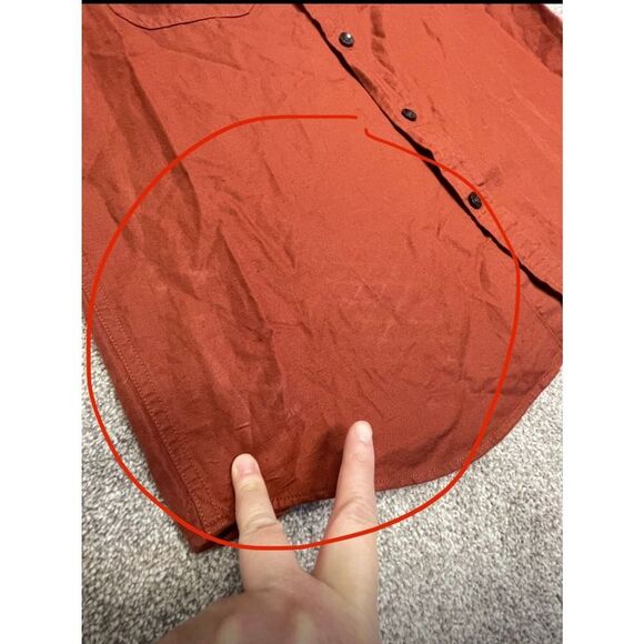 Banana Republic mens standard fit button up shirt sz medium orange linen blend - Picture 12 of 12